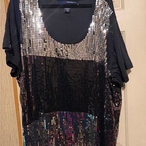 Denim 24/7 Black Sequin Short Sleeve Top